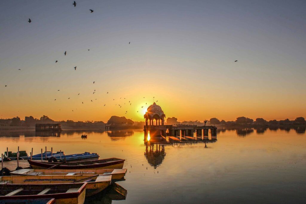 Gadisar Lake included in Jaisalmer tour package, historic water reservoir and scenic tourist spot